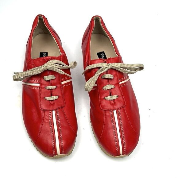 PAUL GREEN Austria Red Leather Lace Up Sneakers US 9,5 - Picture 4 of 15